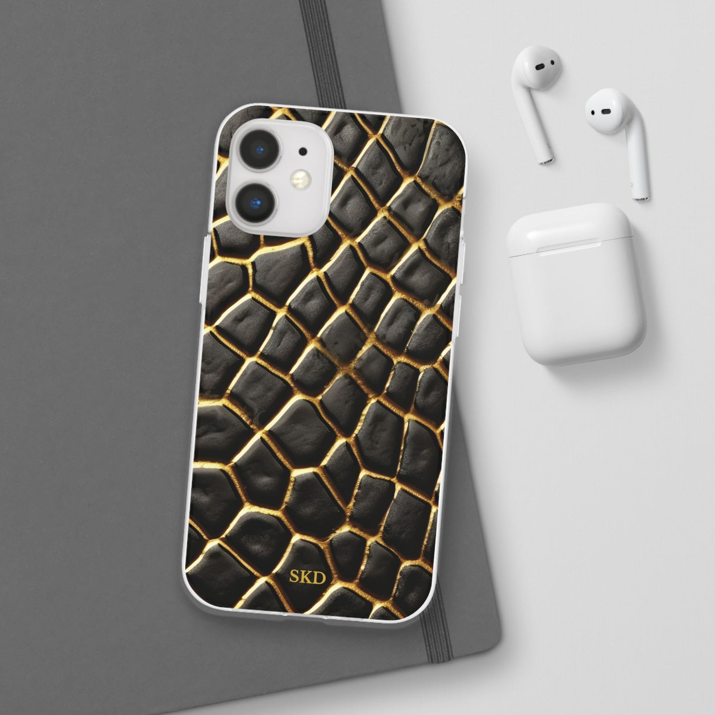 LIMITED EDITION: Obsidian Venom | Striking Black & Gold Faux Snake iPhone Case | Sleek, Sophisticated, and Protective