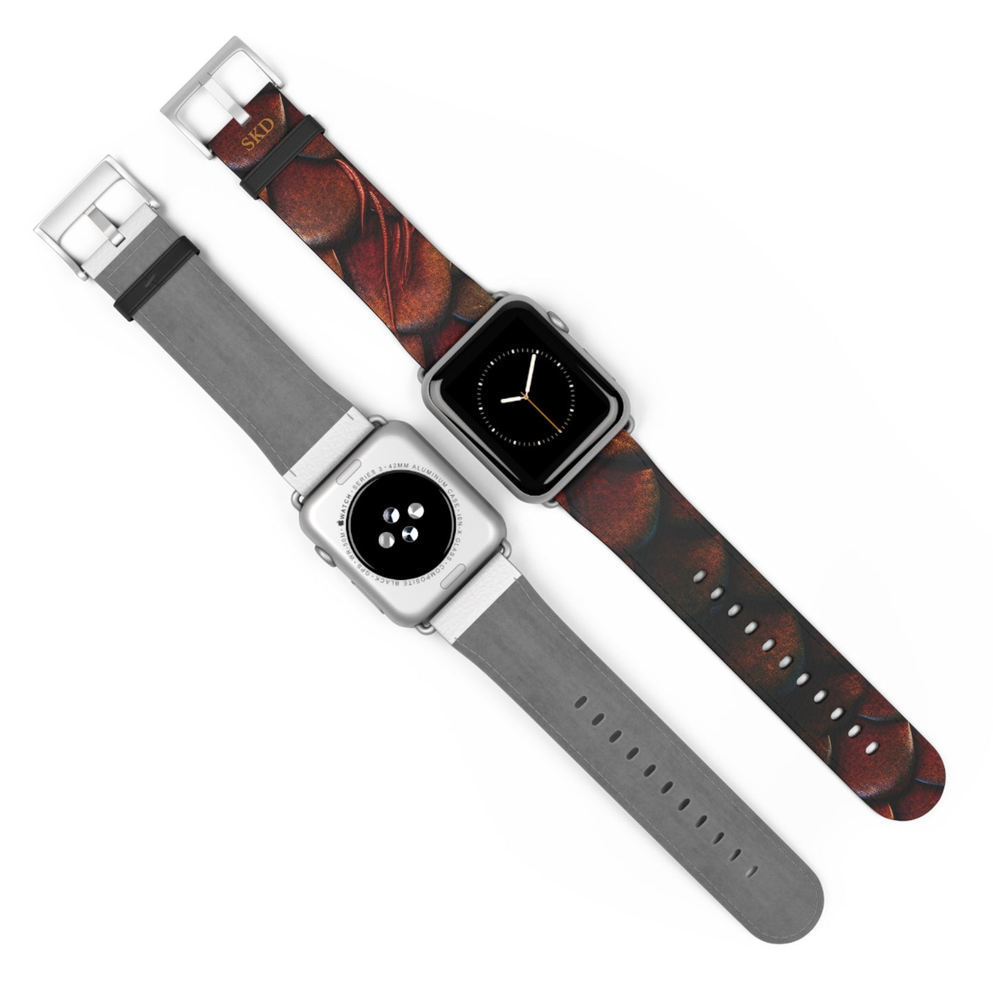 LIMITED EDITION: Enchanting Mystique | Luxurious Multi-Color Dragon Scale Apple Watch Strap, RoHS, REACH & Intertek Certified (Red Version) | Stainless Steel Buckle, All Series Compatible