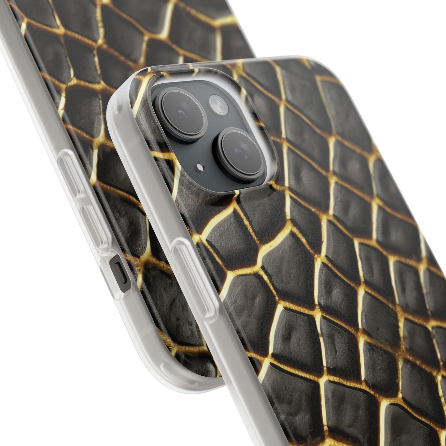 LIMITED EDITION: Obsidian Venom | Striking Black & Gold Faux Snake iPhone Case | Sleek, Sophisticated, and Protective