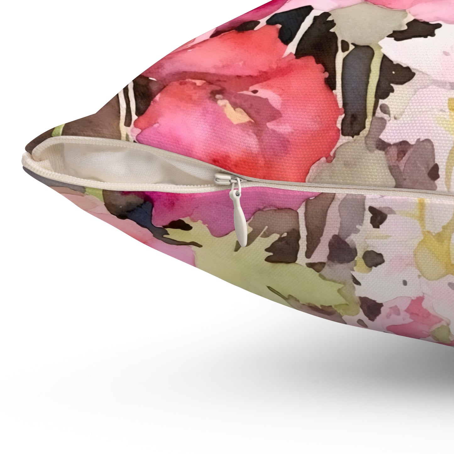 Berry Flowers Custom Spun Polyester Square Pillow – Stylish Double-Sided Home Décor Accent for a Personalized Touch