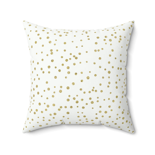 Gold Dots Custom Spun Polyester Square Pillow – Stylish Double-Sided Home Décor Accent for a Personalized Touch