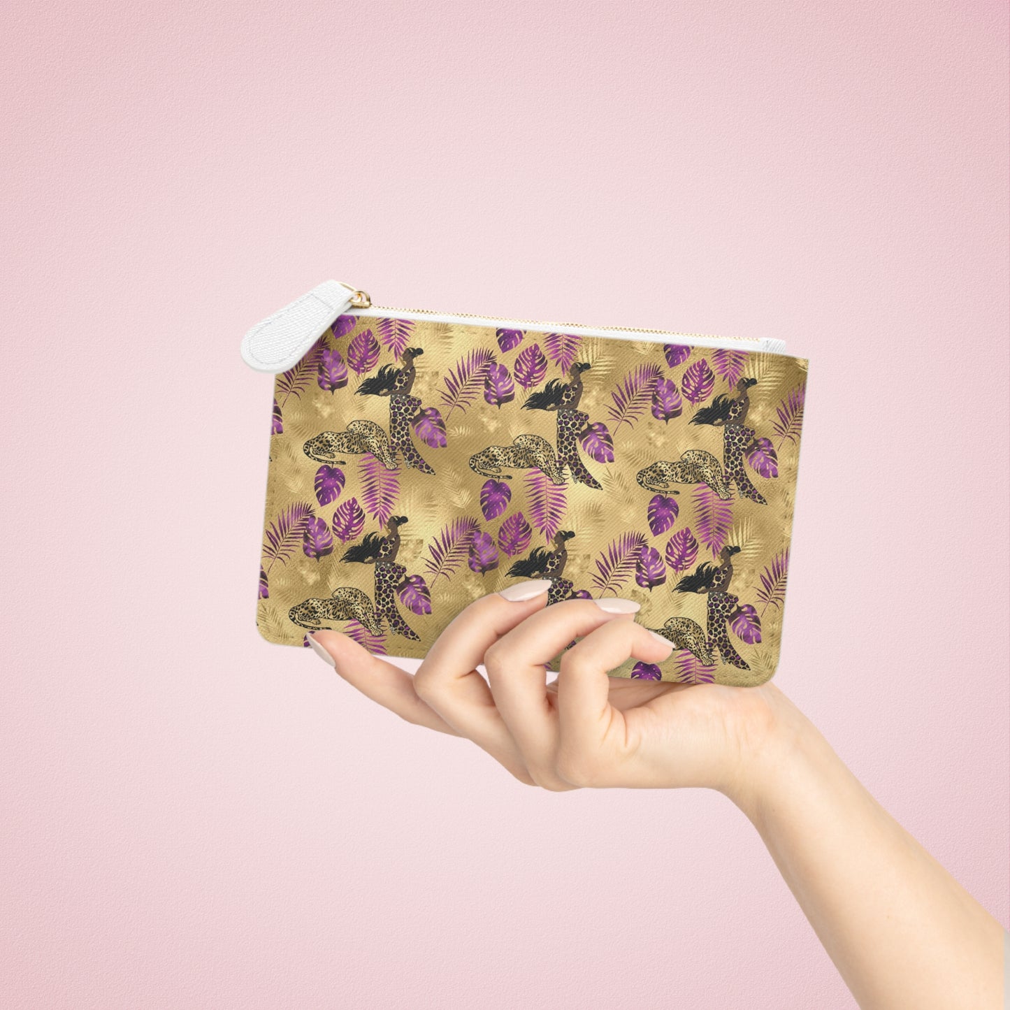 Vault Exclusive: Wild Majesty | Royal Purple and Gold Leopard Mini Clutch Bag | Bold Statement for Confident Fashionistas