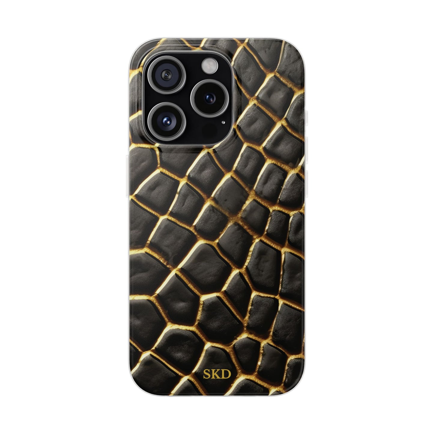 LIMITED EDITION: Obsidian Venom | Striking Black & Gold Faux Snake iPhone Case | Sleek, Sophisticated, and Protective