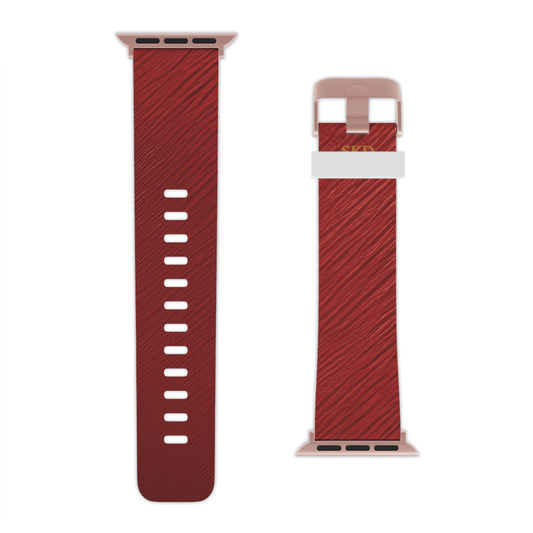 Crimson Reverie | Digital Couture Dark Red Apple Watch Band | Adjustable Strap, Sweat-Resistant & Compatible with All Series