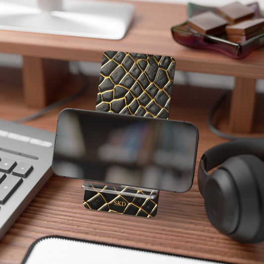 LIMITED EDITION: Obsidian Venom | Striking Black & Gold Faux Snake Smartphone Display Stand | Desk Organizer, Phone Holder, Unique Gift, Home Decor, Office Accessory