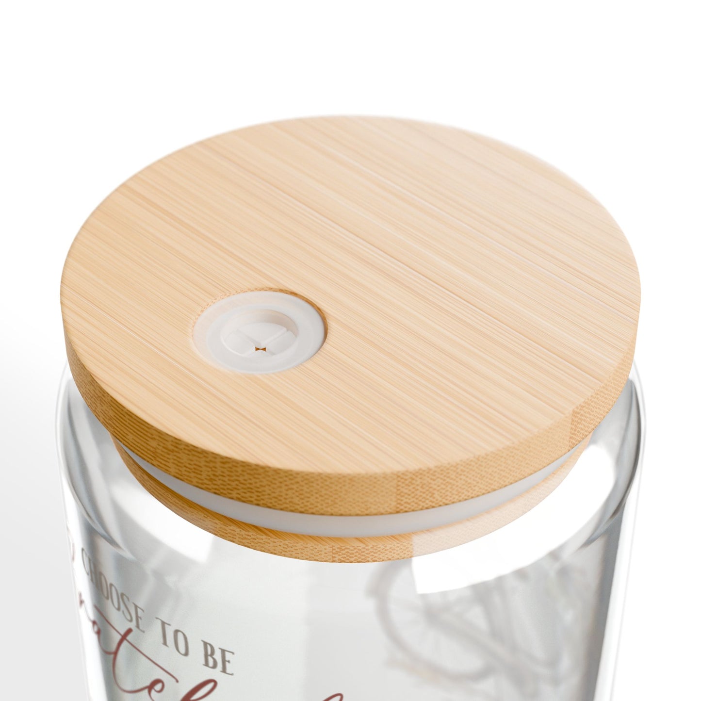 'Choose To Be Grateful' | 16oz Custom Sipper Glass with Bamboo Lid & Straw – Perfect for Sweet Treats and Family Parties
