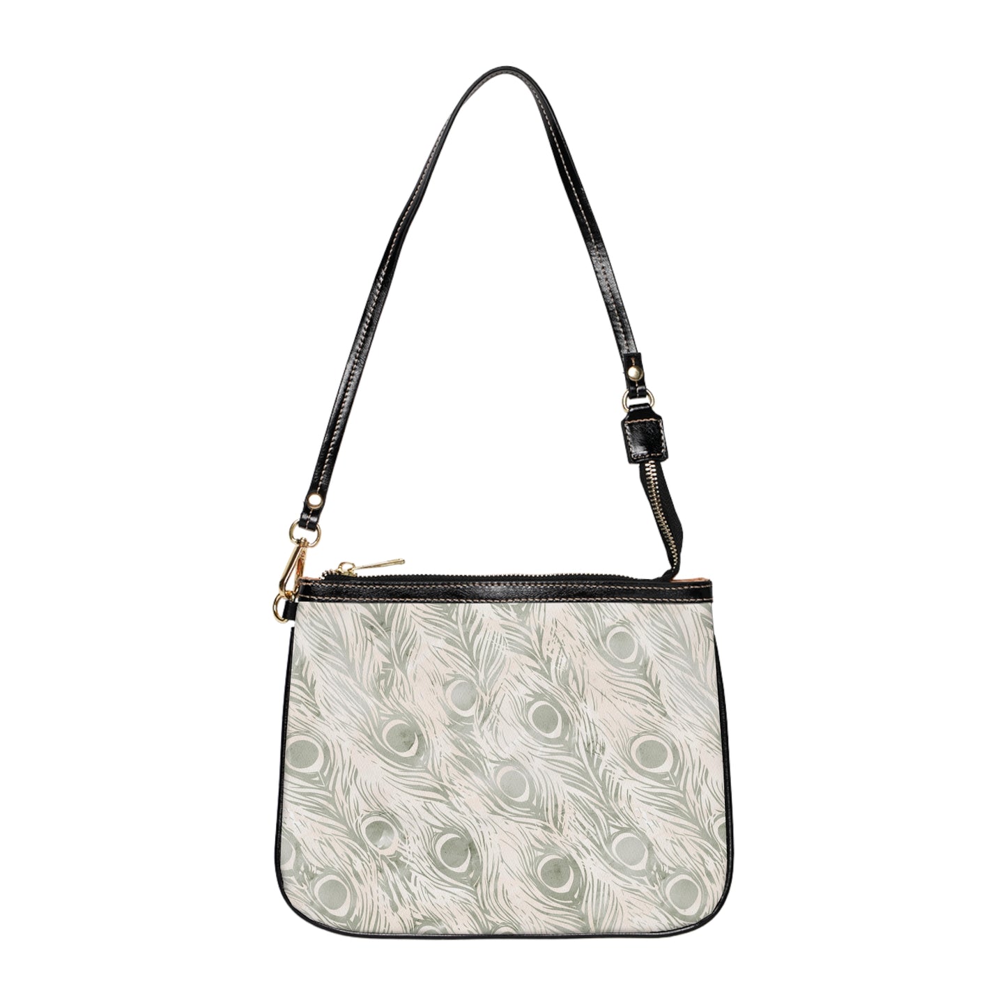 Vault Exclusive: Snowy Plume | White Feather-Patterned Small Shoulder Bag | Pristine Beauty for Winter & Bridal Occasions