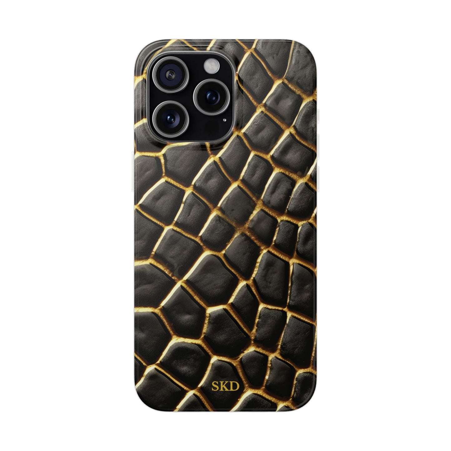 LIMITED EDITION: Obsidian Venom | Striking Black & Gold Faux Snake iPhone Case | Sleek, Sophisticated, and Protective