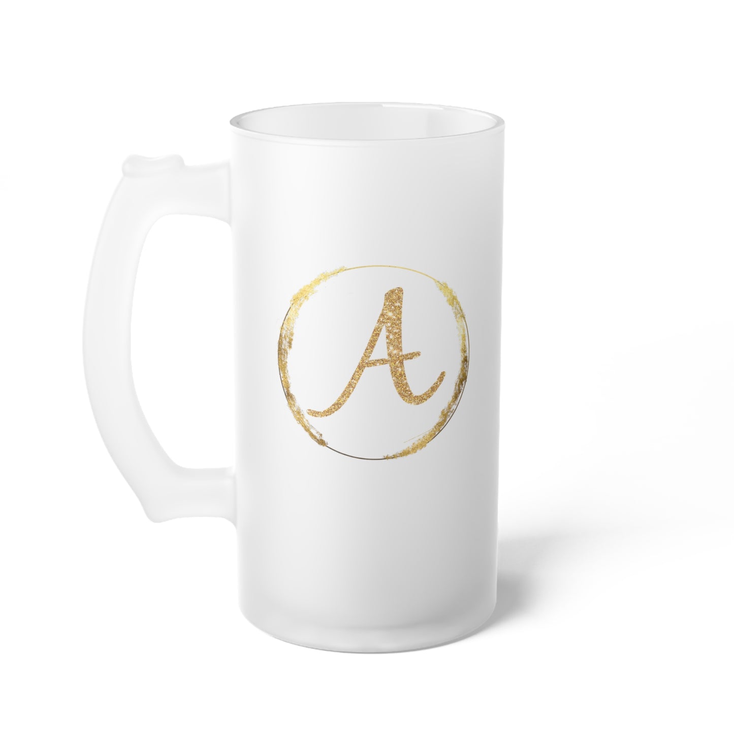 Letter A - Personalized 16oz Frosted Glass Mug – Stylish, Microwave & Dishwasher Safe Drinkware