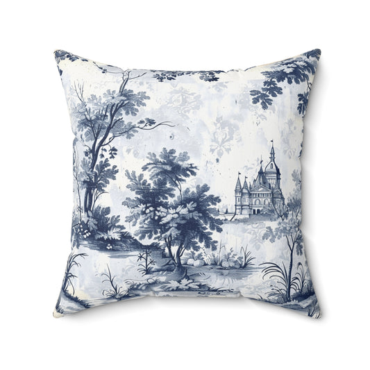 French Chateau Custom Spun Polyester Square Pillow – Stylish Double-Sided Home Décor Accent for a Personalized Touch