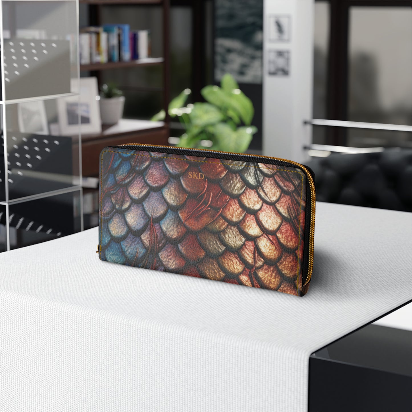 LIMITED EDITION: Enchanting Mystique | Multi-Color Dragon Scale Zipper Wallet | Captivating Elegance for Evening Affairs
