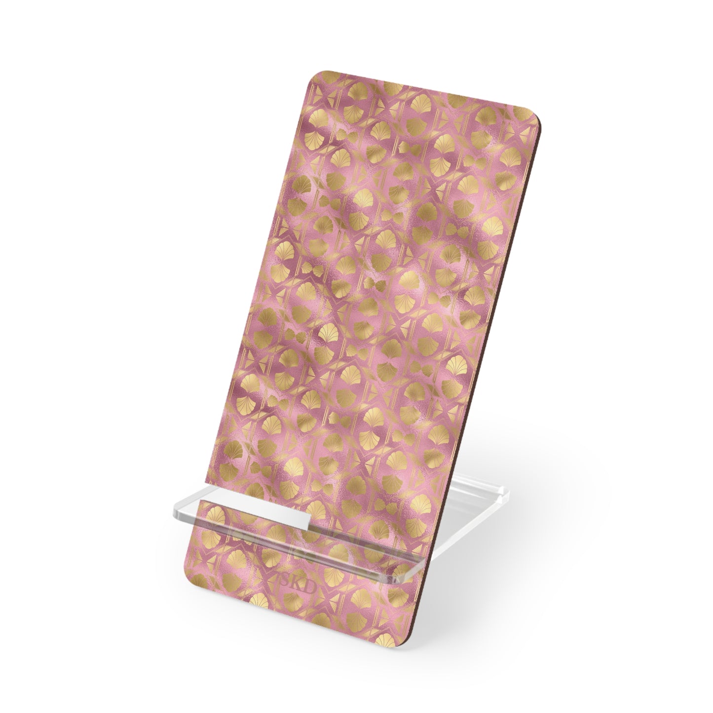 Collector's Vault: Blush Horizon | Soft, Pastel Pink & Gold Smartphone Display Stand | Desk Organizer, Phone Holder, Unique Gift, Home Decor, Office Accessory