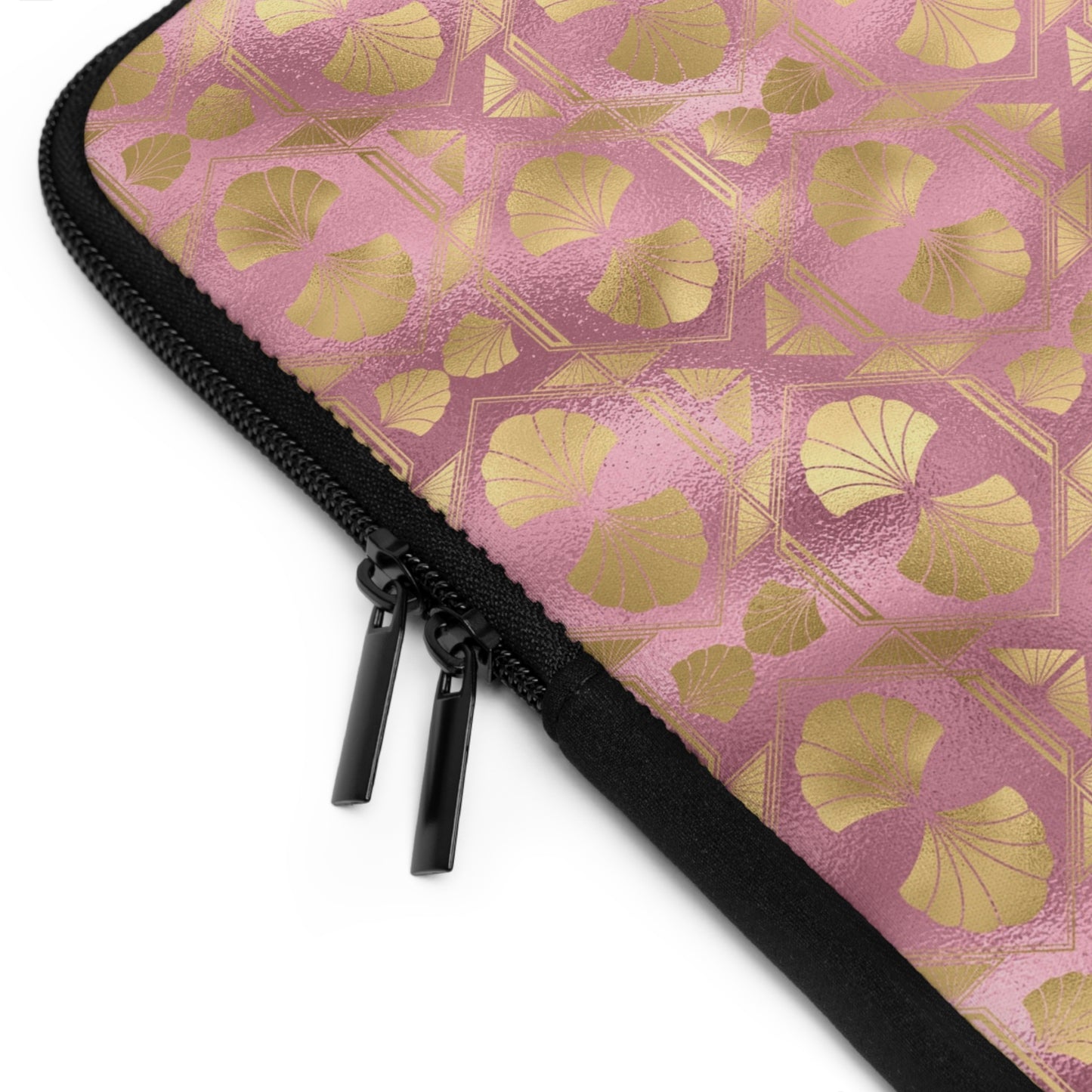 Collector's Vault: Blush Horizon | Soft, Pastel Pink & Gold Laptop Sleeve | Stylish Neoprene Protective Case, Water-Resistant, Lightweight & Shock-Absorbing