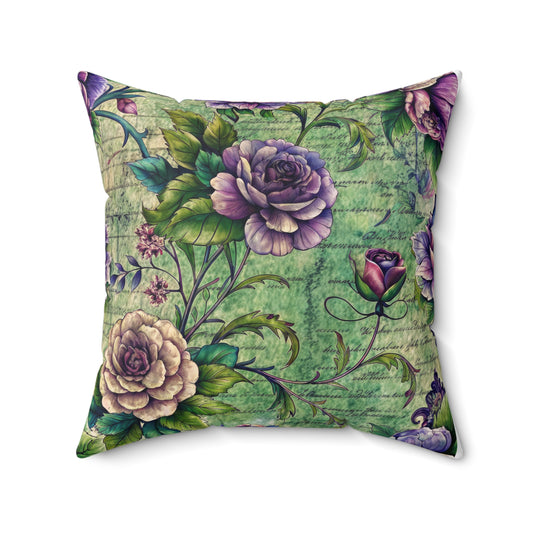 Purple Rose Forest Custom Spun Polyester Square Pillow – Stylish Double-Sided Home Décor Accent for a Personalized Touch