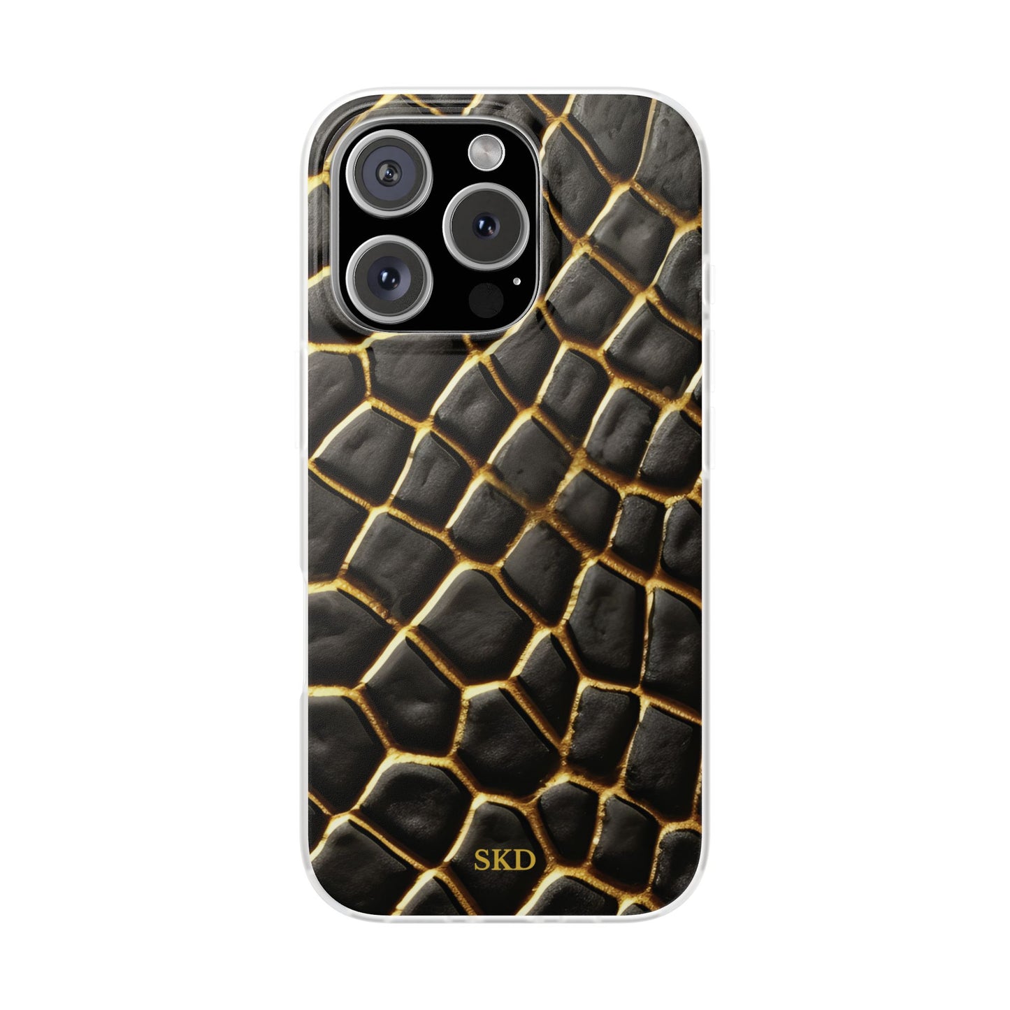 LIMITED EDITION: Obsidian Venom | Striking Black & Gold Faux Snake iPhone Case | Sleek, Sophisticated, and Protective
