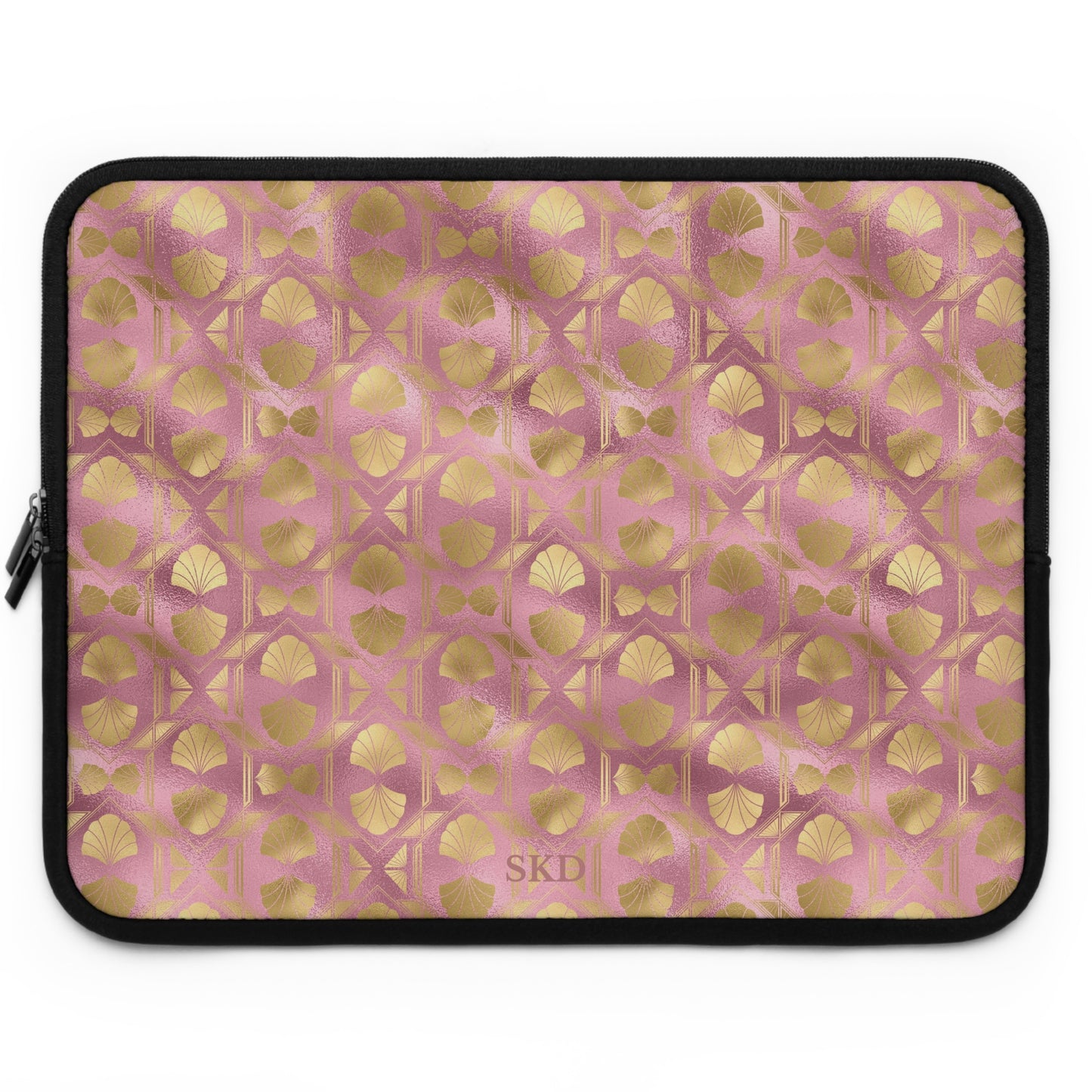 Collector's Vault: Blush Horizon | Soft, Pastel Pink & Gold Laptop Sleeve | Stylish Neoprene Protective Case, Water-Resistant, Lightweight & Shock-Absorbing