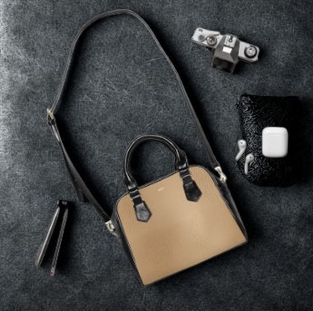 Core Collection: Tawny Reserve | Soft-Beige & Black Shoulder Bag | Warm Neutral Essential for Refined Style