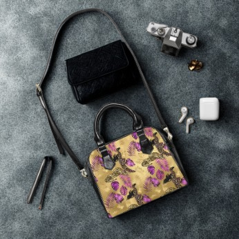 Vault Exclusive: Wild Majesty | Royal Purple and Gold Leopard Shoulder Bag | Rare Artistry from the SKD Collector’s Lineup