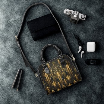 LIMITED EDITION: Gatsby Opulence | Black & Gold Art Deco Shoulder Bag | Jazz Age Glamour for Modern Sophistication