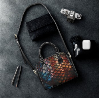 LIMITED EDITION: Enchanting Mystique | Multi-Color Dragon Scale Shoulder Bag | Captivating Elegance for Evening Affairs