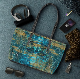 LIMITED EDITION: Celestial Reverie | Chrysocolla & Pyrite Inspired Shoulder Bag | Collector’s Vault Edition of Cleopatra’s Wise Stone”