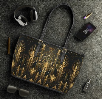 LIMITED EDITION: Gatsby Opulence | Black & Gold Art Deco Shoulder Bag | Jazz Age Glamour for Modern Sophistication