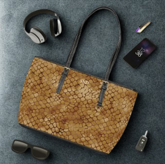 Core Collection: Amber Venom | Amber Brown Faux Snake Shoulder Bag | Warm Exotic Luxury for Bold Style