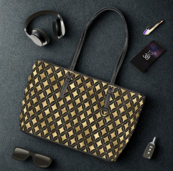 Vault Exclusive: Prestige Legacy | Black & Gold Diamond Shoulder Bag | Luxurious and Enduring Gift for Sophisticated Ladies