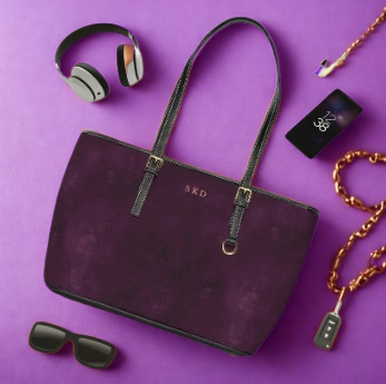 Core Collection: Nocturne Velour | Royal Purple-Toned Shoulder Bag | Elegance for Effortless Sophistication