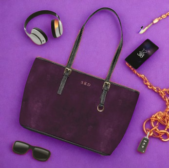 Core Collection: Nocturne Velour | Royal Purple-Toned Shoulder Bag | Elegance for Effortless Sophistication