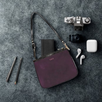 Core Collection: Nocturne Velour | Royal Purple-Toned Small Shoulder Bag | Elegance for Effortless Sophistication