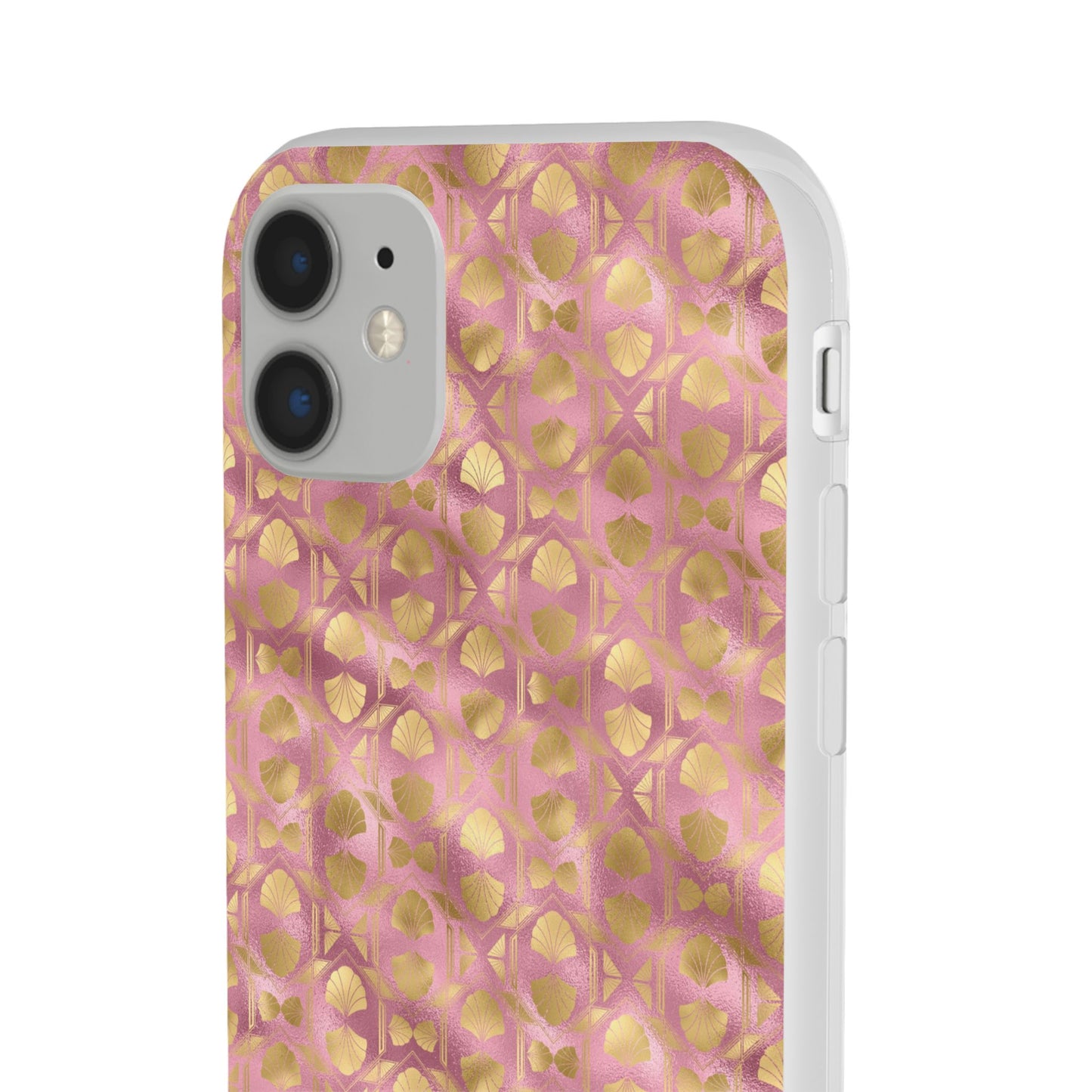 Collector's Vault: Blush Horizon | Soft, Pastel Pink & Gold iPhone Case | Shock-Absorbing TPU Protective Cover, Slim & Wireless Charging Compatible, All iPhone Sizes