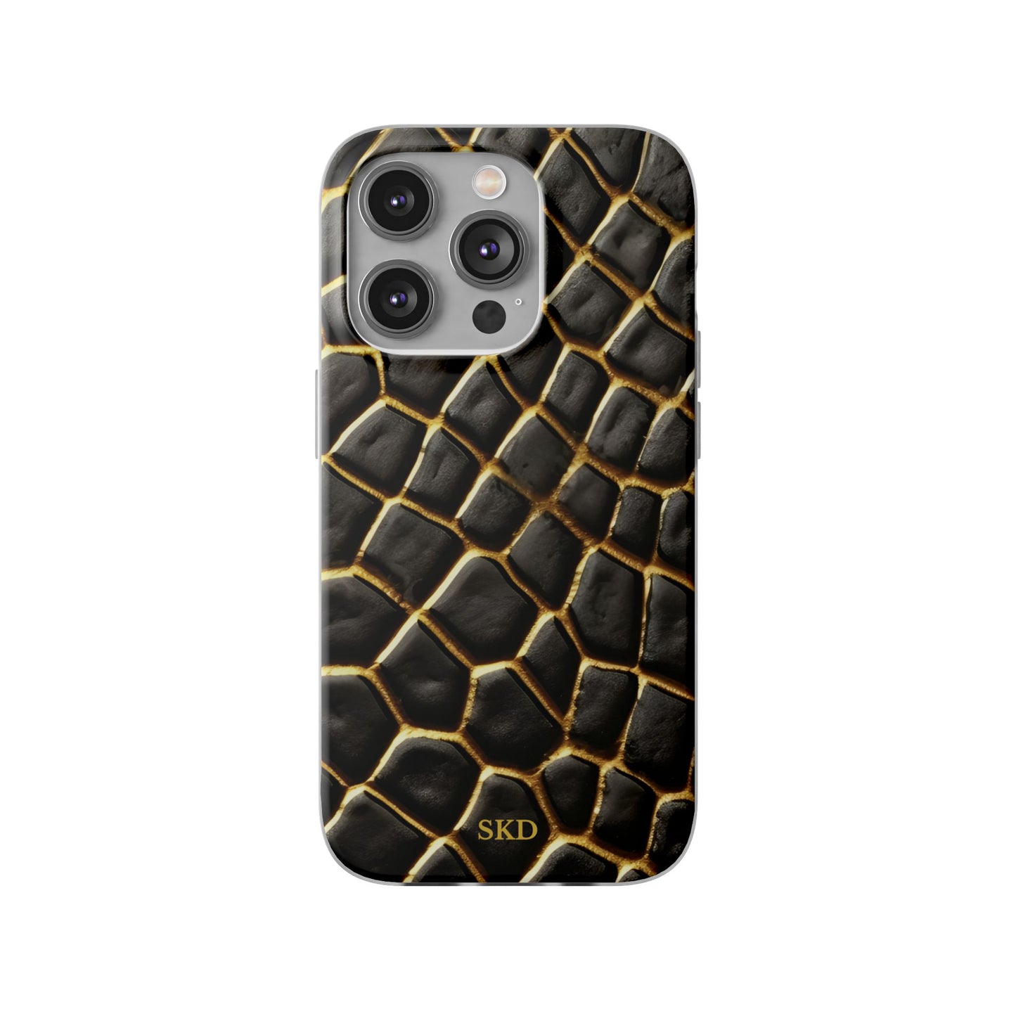 LIMITED EDITION: Obsidian Venom | Striking Black & Gold Faux Snake iPhone Case | Sleek, Sophisticated, and Protective