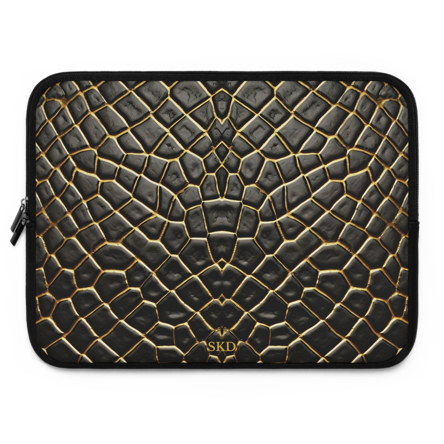 LIMITED EDITION: Obsidian Venom | Striking Black & Gold Faux Snake Laptop Sleeve | Sleek, Sophisticated, and Protective