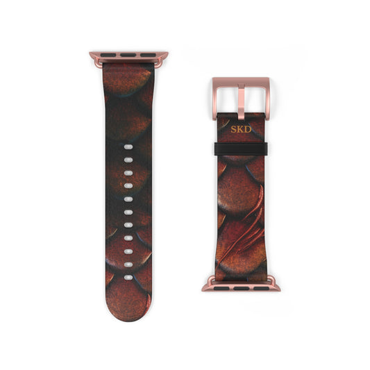LIMITED EDITION: Enchanting Mystique | Luxurious Multi-Color Dragon Scale Apple Watch Strap, RoHS, REACH & Intertek Certified (Red Version) | Stainless Steel Buckle, All Series Compatible
