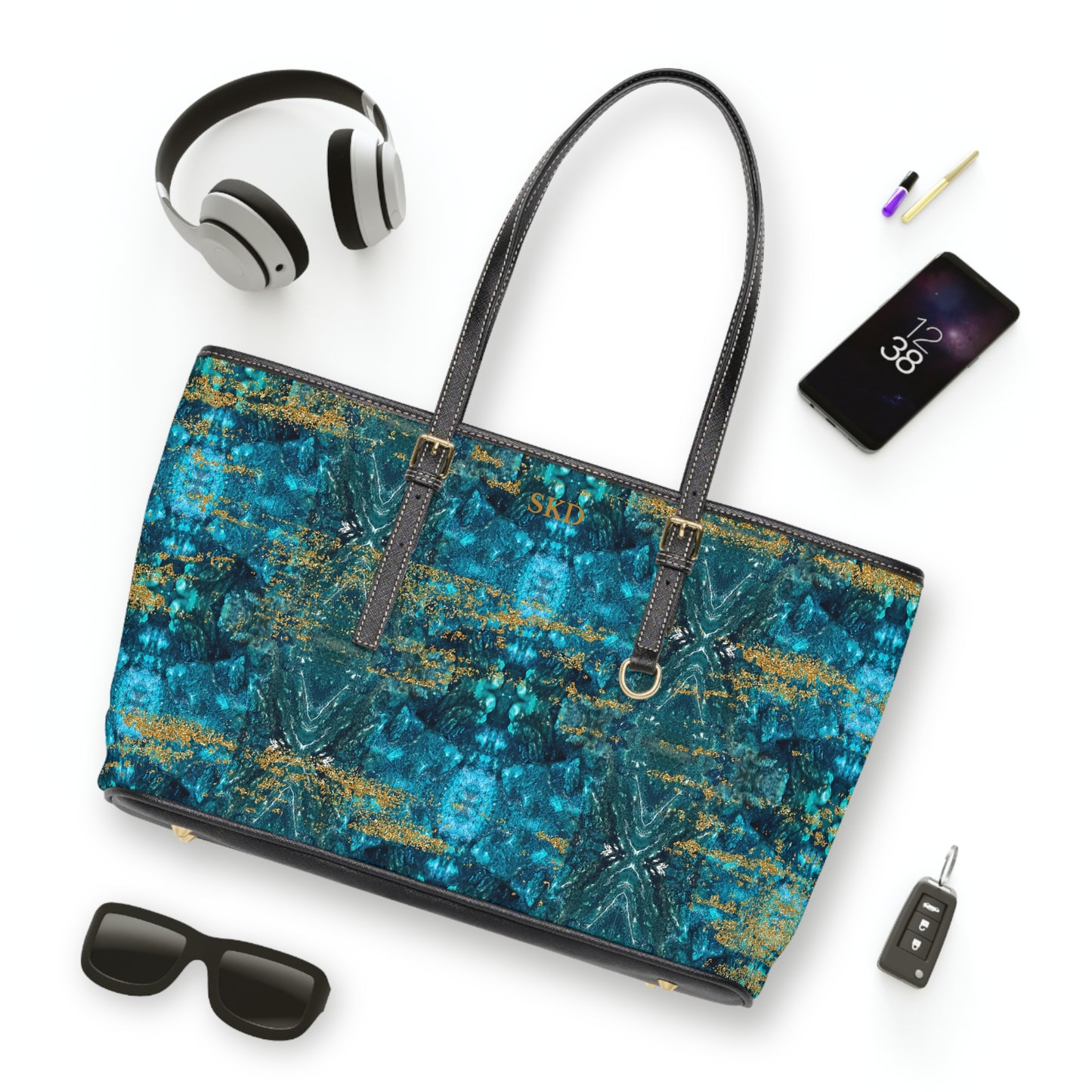 LIMITED EDITION: Celestial Reverie | Chrysocolla & Pyrite Inspired Shoulder Bag | Collector’s Vault Edition of Cleopatra’s Wise Stone”