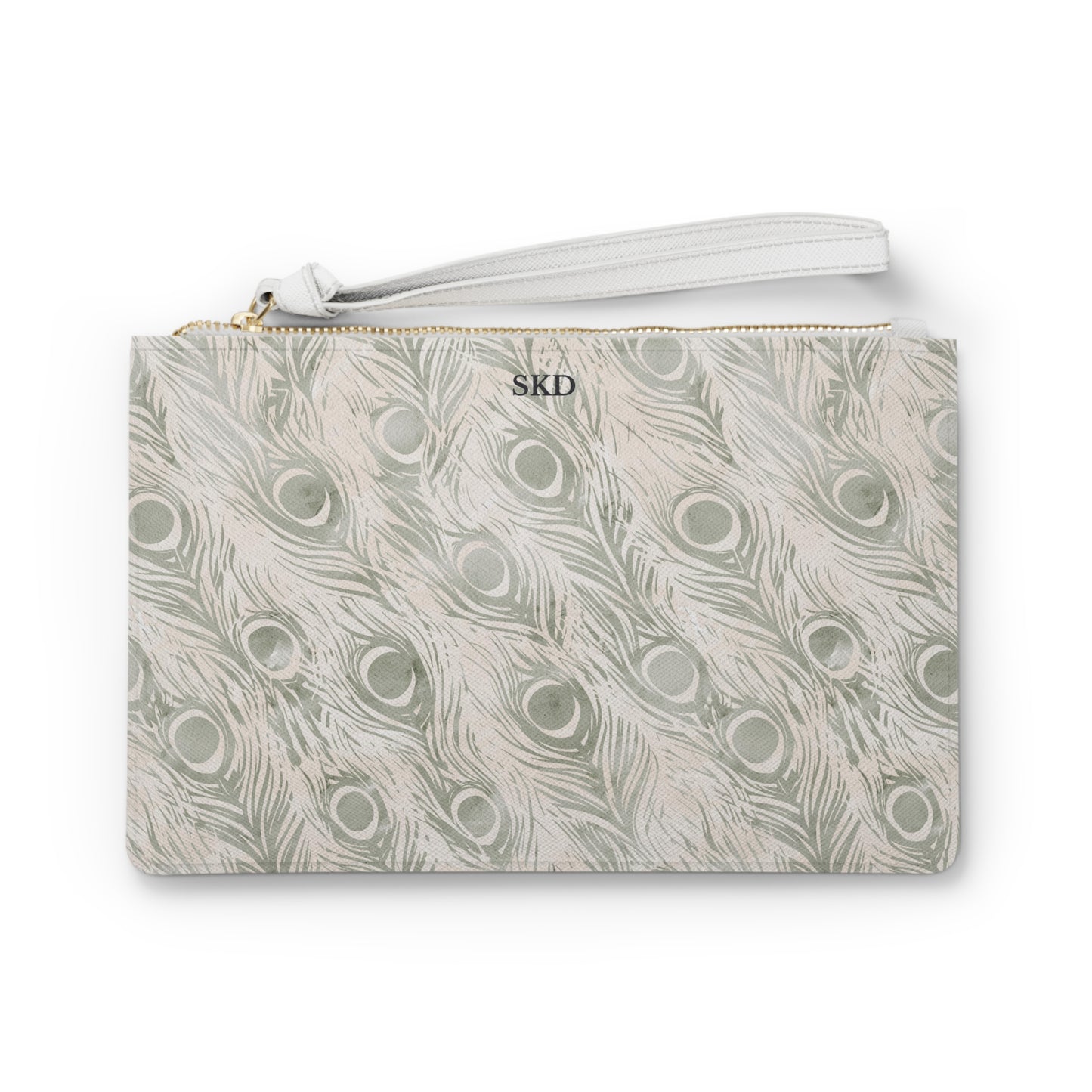 Vault Exclusive: Snowy Plume | White Feather-Patterned Clutch Bag | Pristine Beauty for Winter & Bridal Occasions