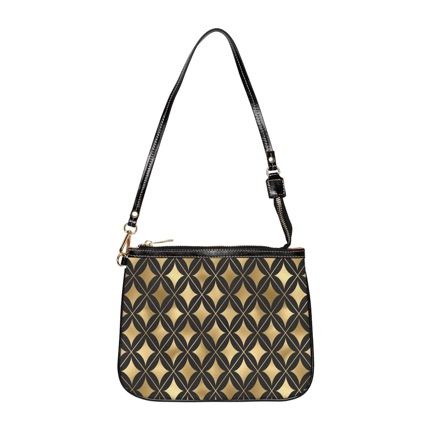 Vault Exclusive: Prestige Legacy | Black & Gold Diamond Small Shoulder Bag | Luxurious and Enduring Gift for Sophisticated Ladies
