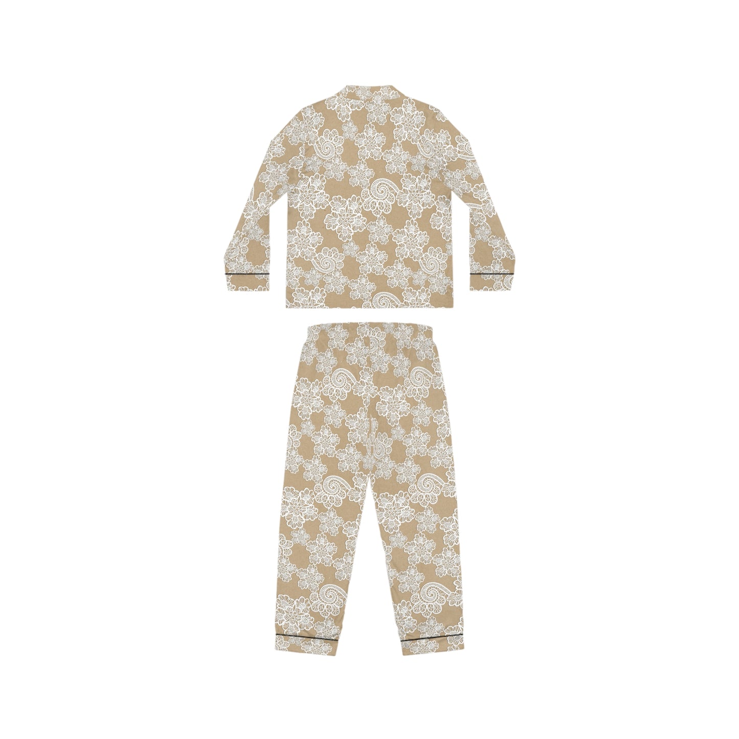 Satin Lace-Pattern Pajamas for Women | Soft, Elegant Sleepwear with Drawstring Waist