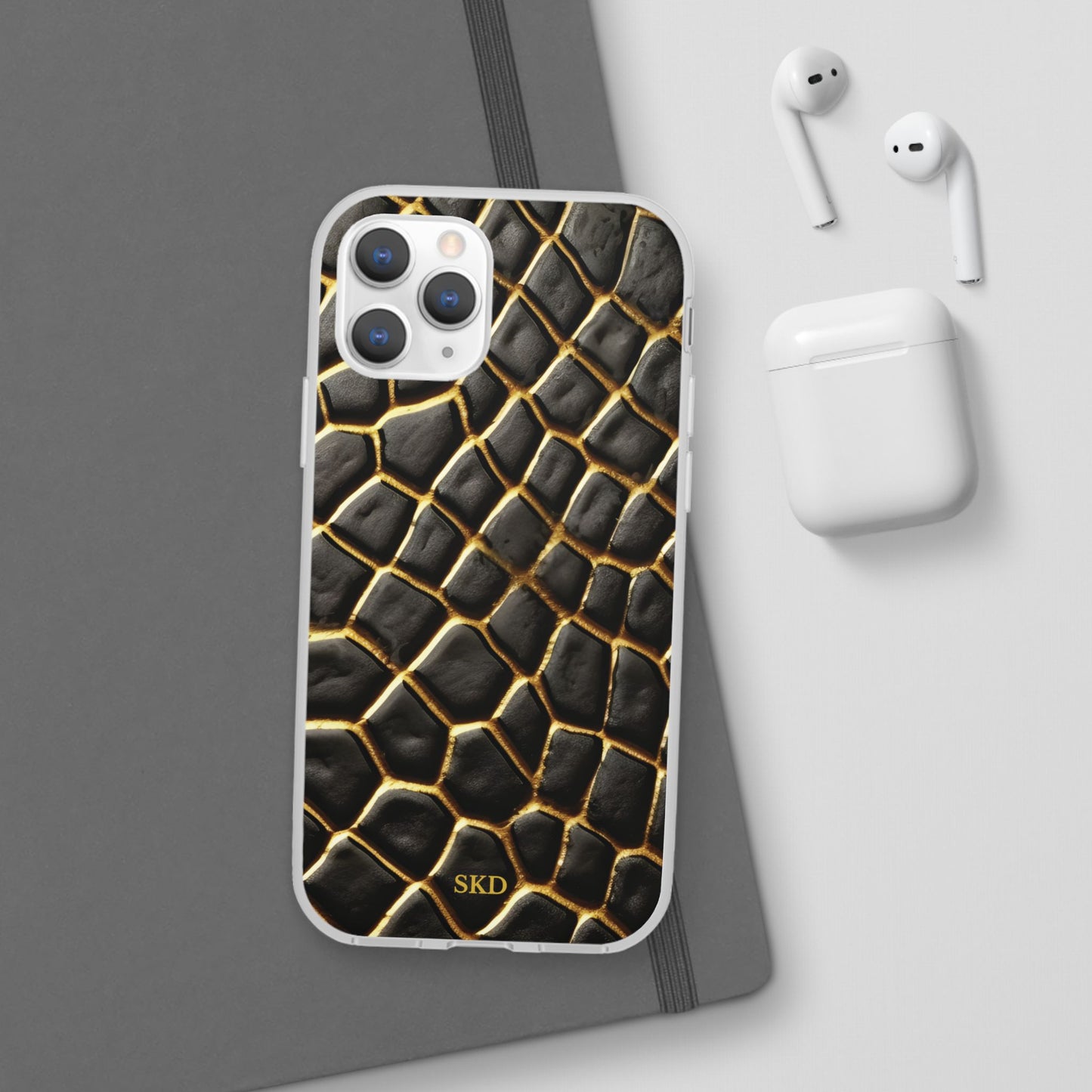 LIMITED EDITION: Obsidian Venom | Striking Black & Gold Faux Snake iPhone Case | Sleek, Sophisticated, and Protective