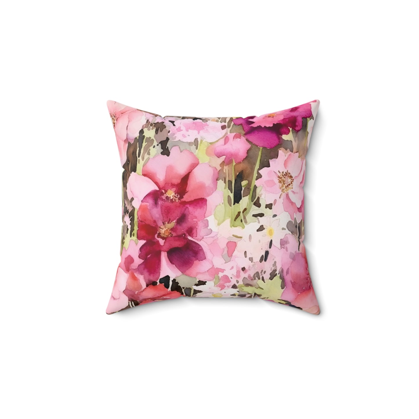 Berry Flowers Custom Spun Polyester Square Pillow – Stylish Double-Sided Home Décor Accent for a Personalized Touch