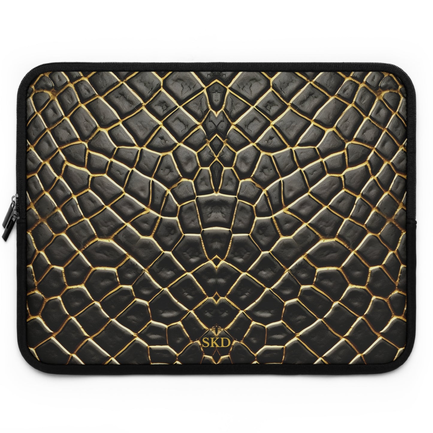 LIMITED EDITION: Obsidian Venom | Striking Black & Gold Faux Snake Laptop Sleeve | Sleek, Sophisticated, and Protective