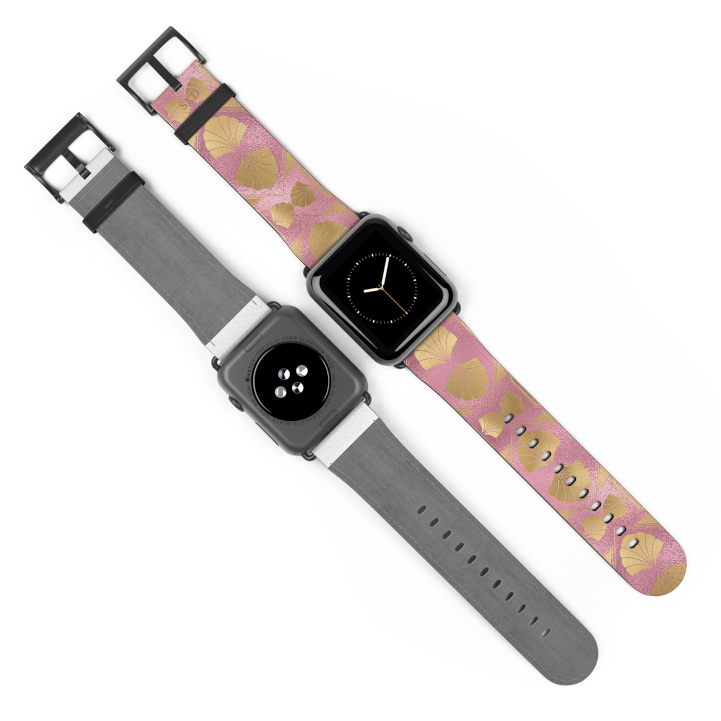Collector's Vault: Blush Horizon | Soft Pastel Pink & Gold Apple Watch Strap, RoHS, REACH & Intertek Certified | Stainless Steel, All Series Compatible