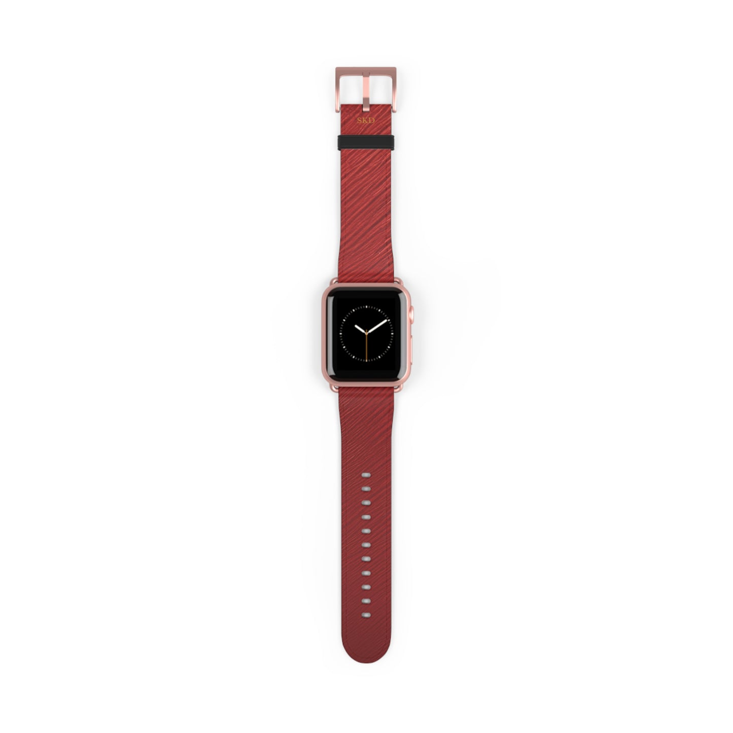 Crimson Reverie | RoHS, REACH & Intertek Certified Dark Red Luxe Apple Watch Strap | Designer Faux Leather, Stainless Steel, All Series Compatible
