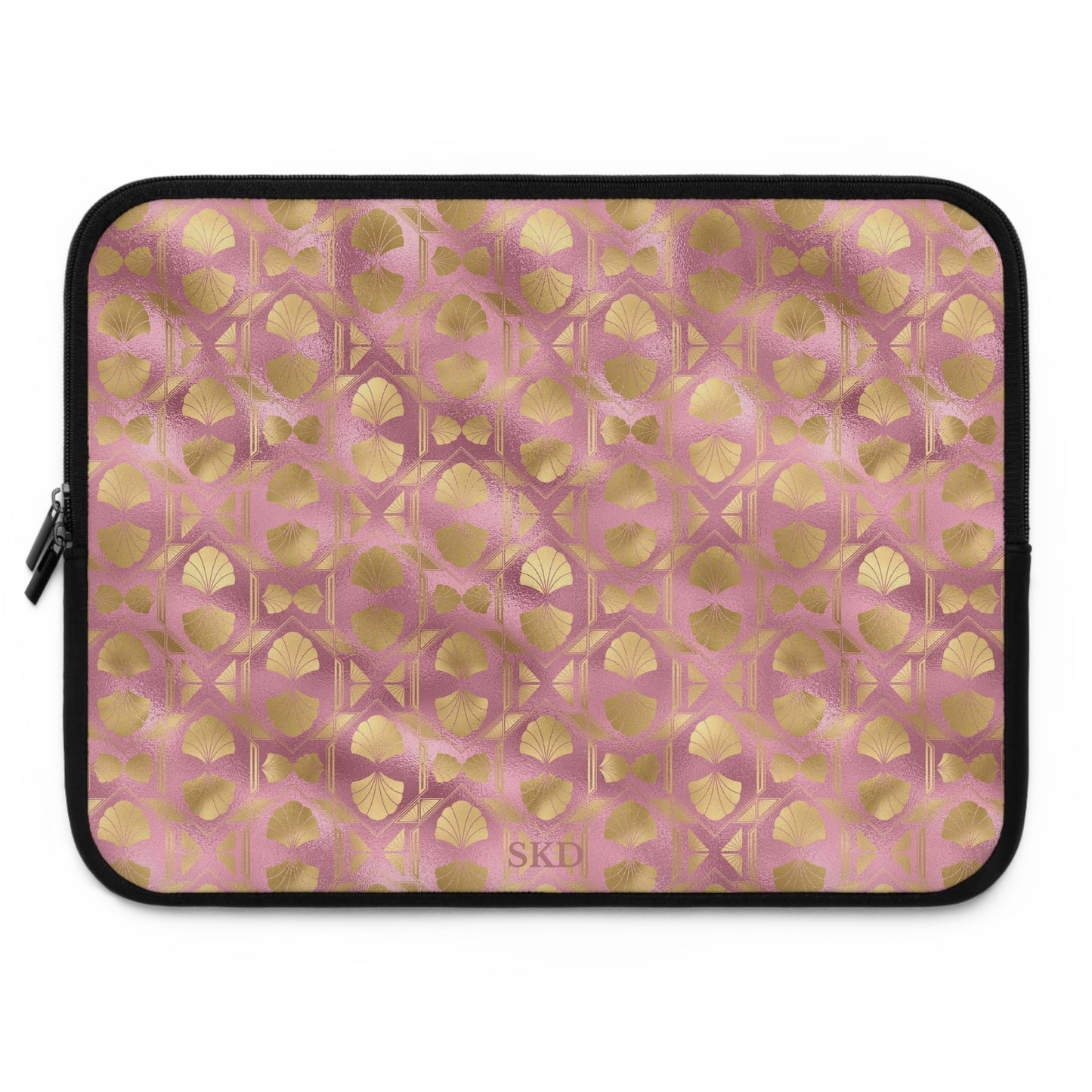 Collector's Vault: Blush Horizon | Soft, Pastel Pink & Gold Laptop Sleeve | Stylish Neoprene Protective Case, Water-Resistant, Lightweight & Shock-Absorbing