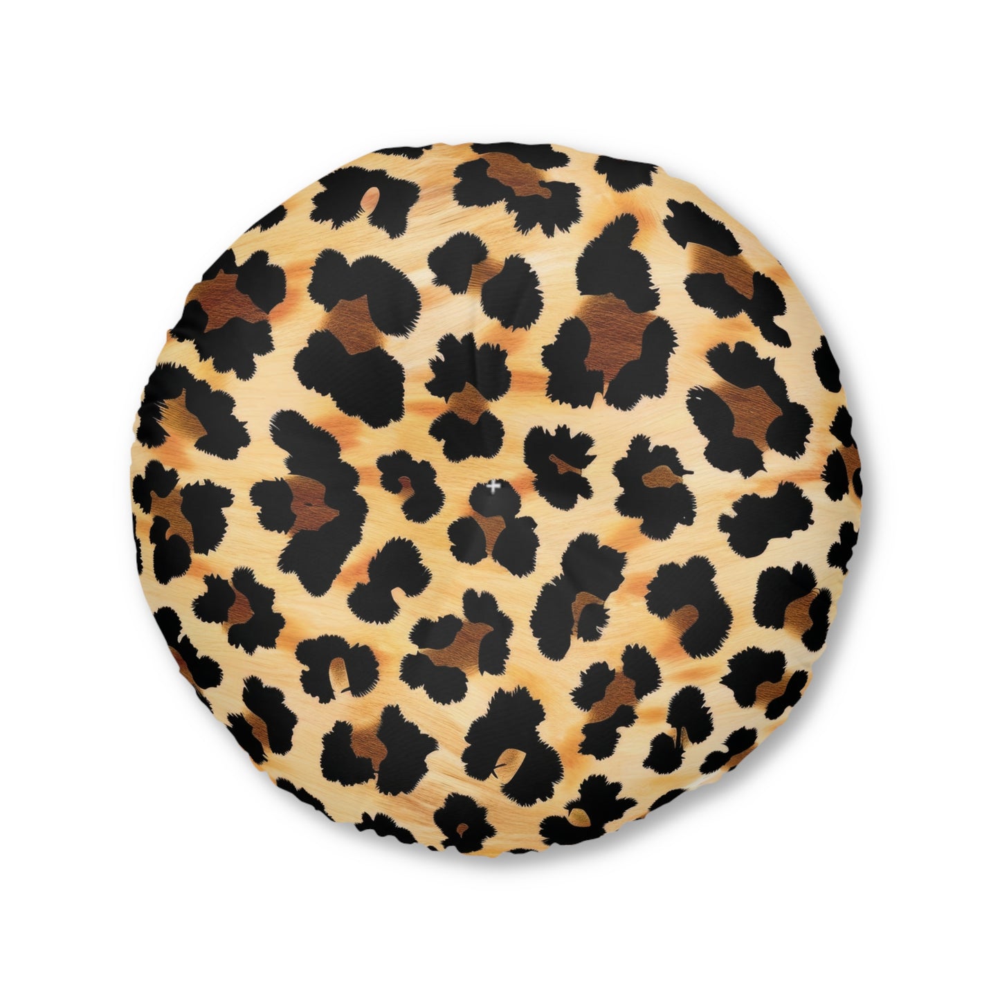 Leopard Print Round Tufted Floor Pillow | Bold Safari Style Meets Plush Comfort