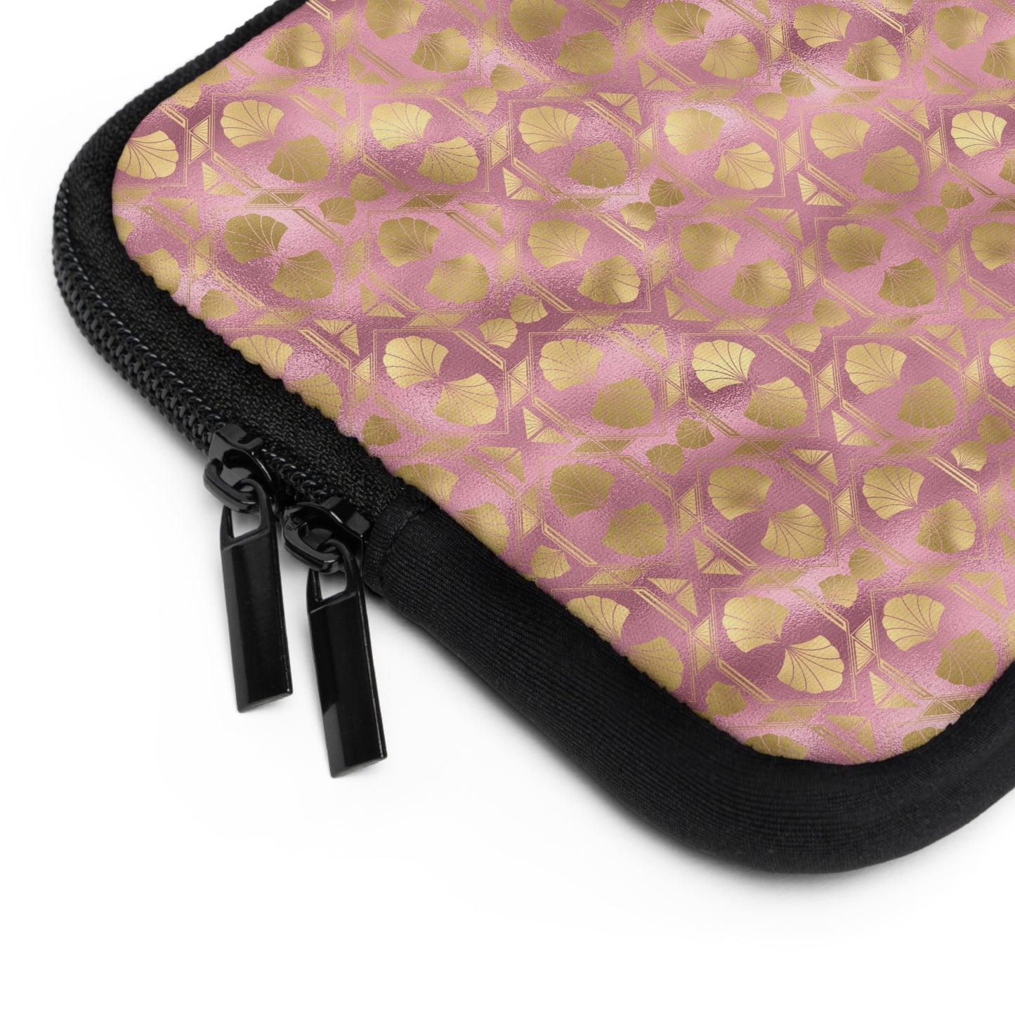 Collector's Vault: Blush Horizon | Soft, Pastel Pink & Gold Laptop Sleeve | Stylish Neoprene Protective Case, Water-Resistant, Lightweight & Shock-Absorbing