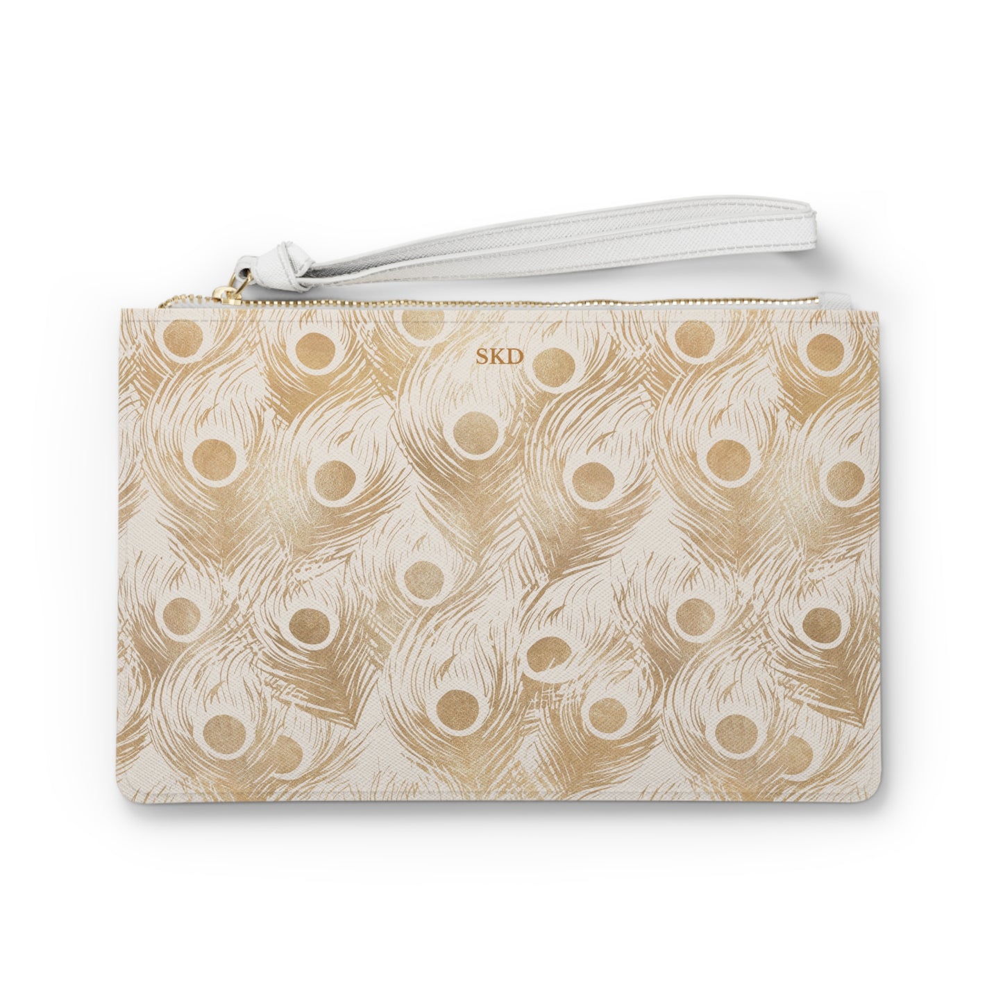 Collector's Vault: Golden Plume | Gold Feather-Patterned Clutch Bag | Luxe Accent Piece for Elegant Evenings