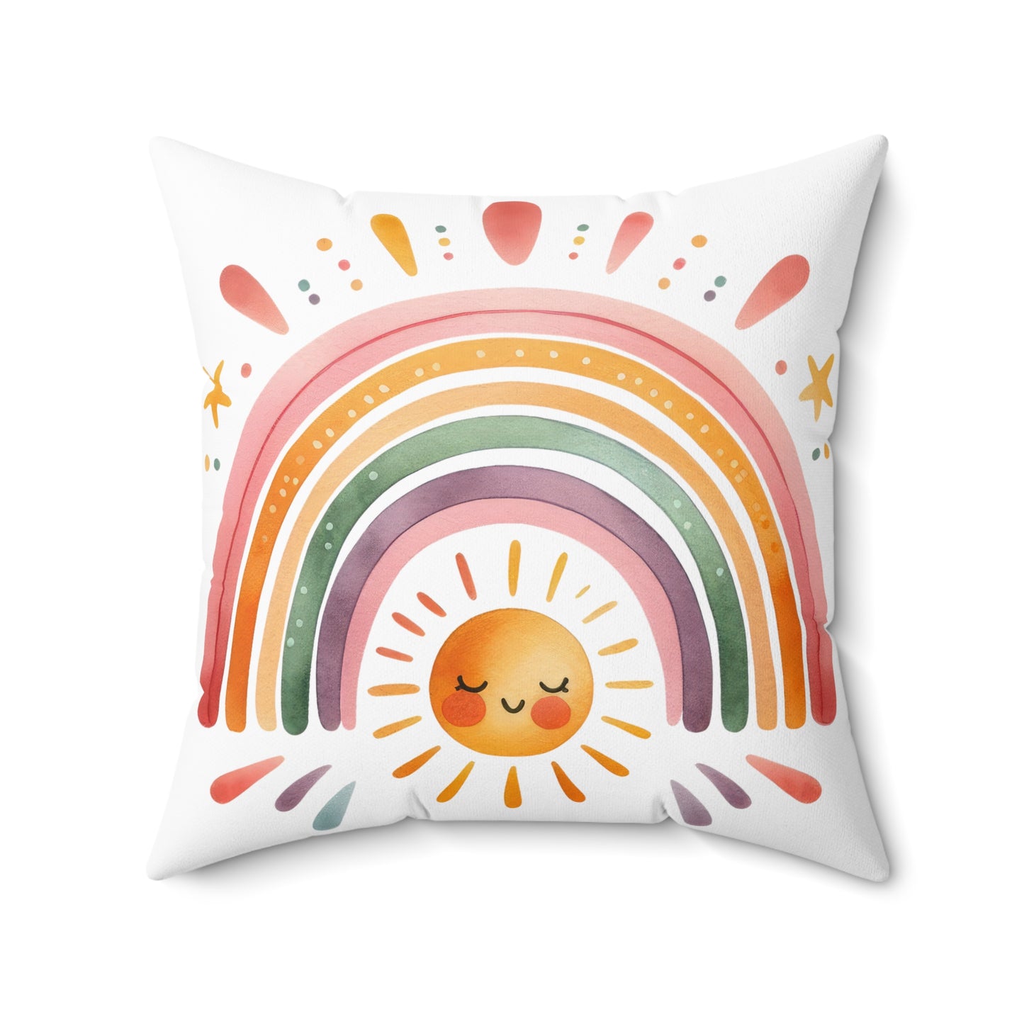 Custom Spun Polyester Square Pillow – Stylish Double-Sided Home Décor Accent for a Personalized Touch - All Smiles