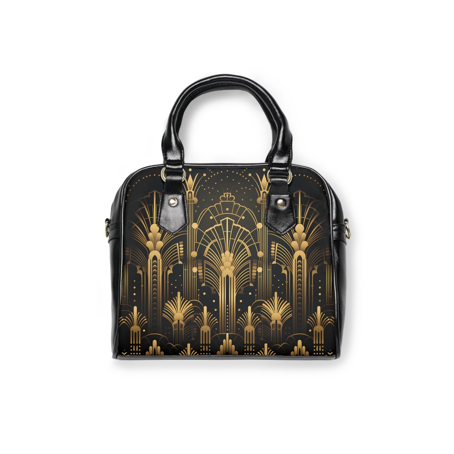 LIMITED EDITION: Gatsby Opulence | Black & Gold Art Deco Shoulder Bag | Jazz Age Glamour for Modern Sophistication